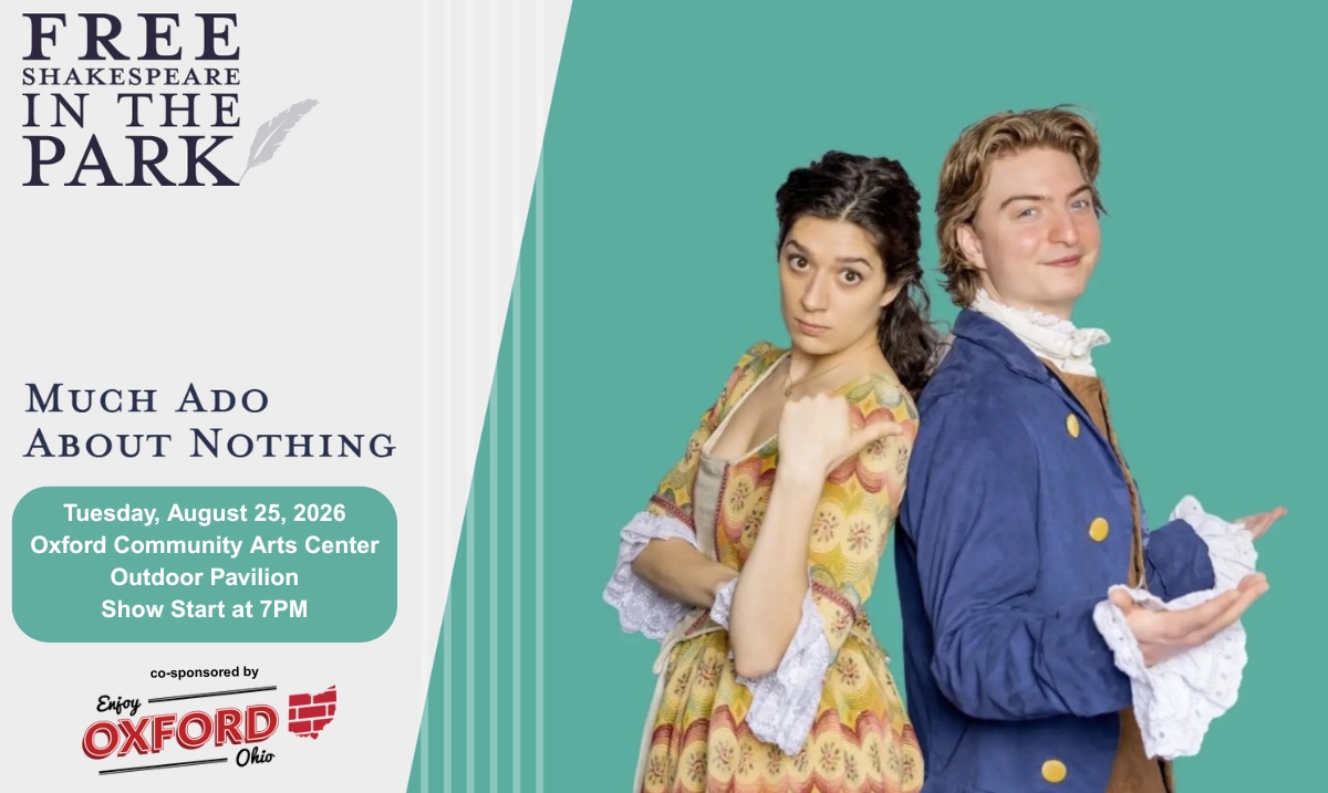 Cincy Shakes Graphic for Shakespeare in the Park on August 25